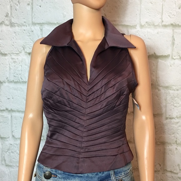JS Collections Petite Collared Sleeveless Top - Picture 1 of 5